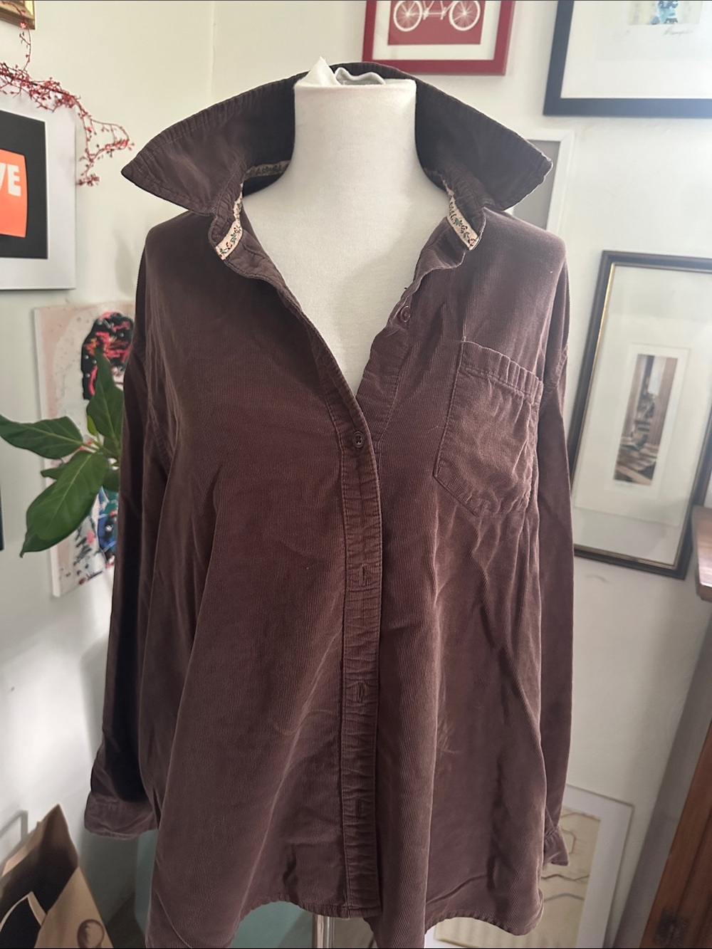 Lee Brown Corduroy Button-Down Shirt PXL